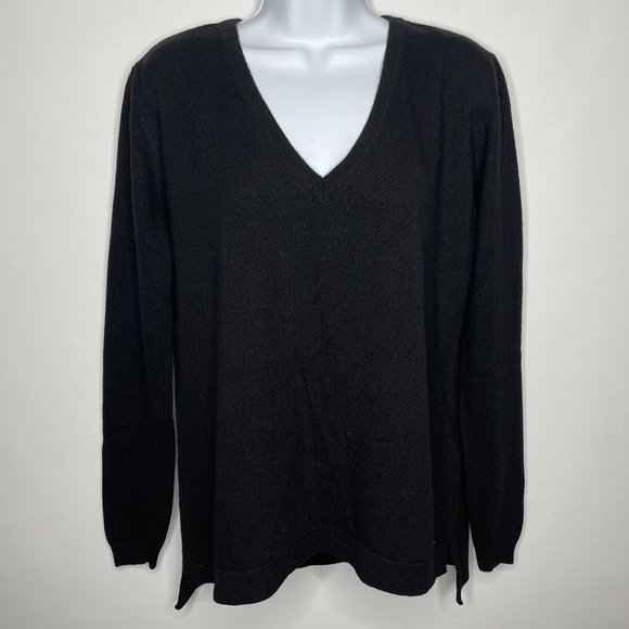 Superdry Sweaters - Superdry Premium Luxe Black Cashmere Blend Knit V-neck Pullover Sweater